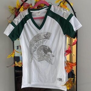 PINK Victoria's Secret MSU Spartan Sequin Jersey